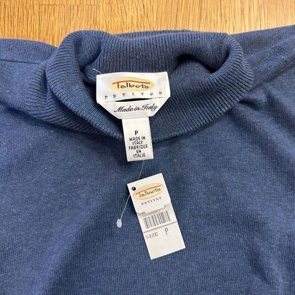 Talbots New Petites Size P Blue Long Sleeve Knit - Picture 3 of 8